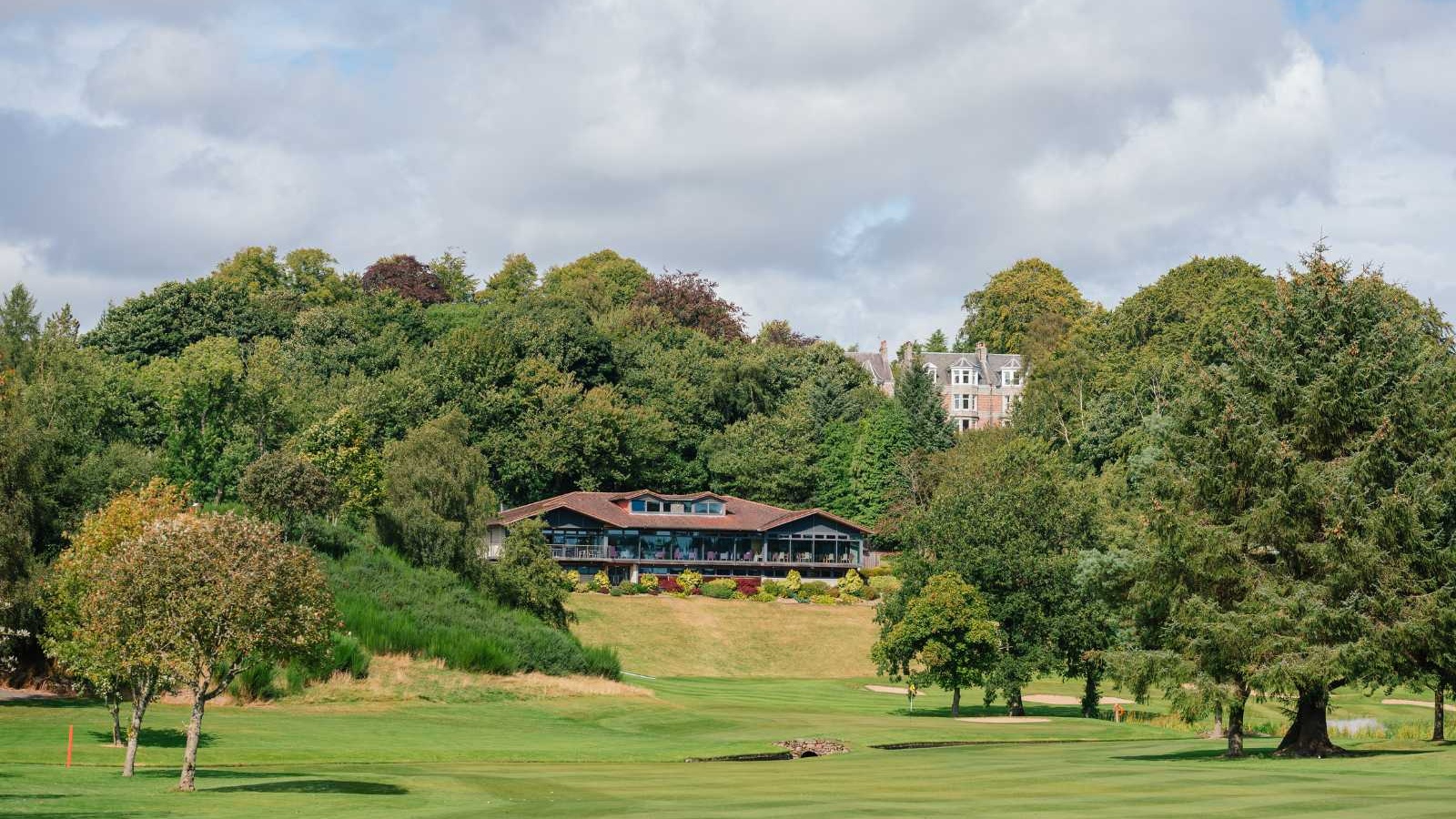 View across the Blairs golf course towards the Deeside Golf Club clubhouse