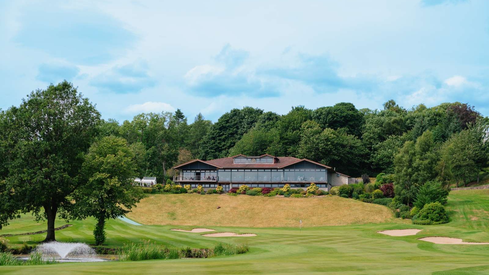 View across the Haughton Course towards the clubhouse at Deeside Golf Club