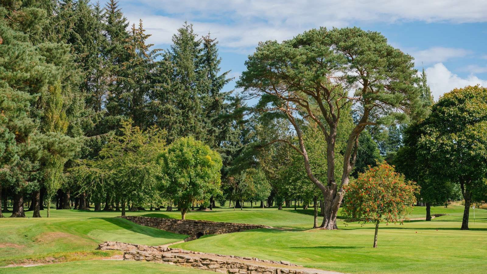 Aerial view of the Haughton Course beside the River Dee at Deeside Golf Club