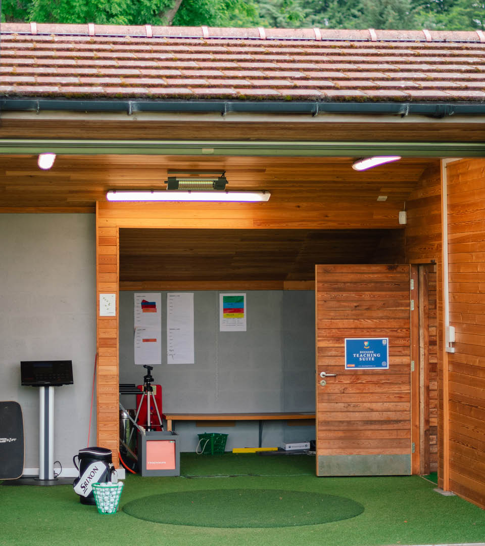 TrackMan launch monitor used for golf practice and club fitting at Deeside Golf Club