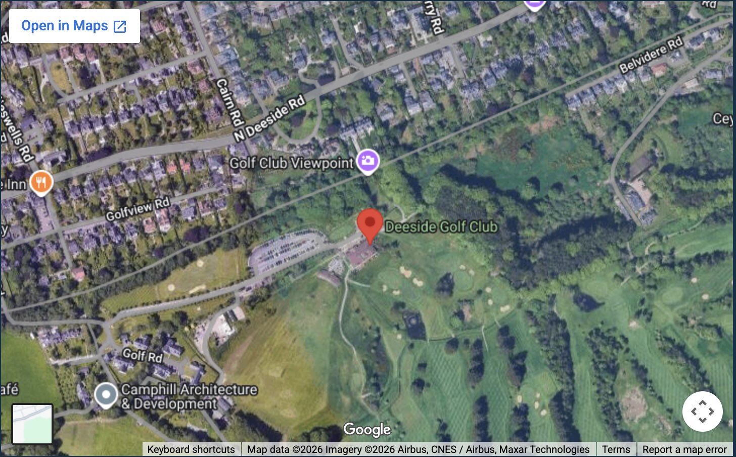 Deeside golf club google map image